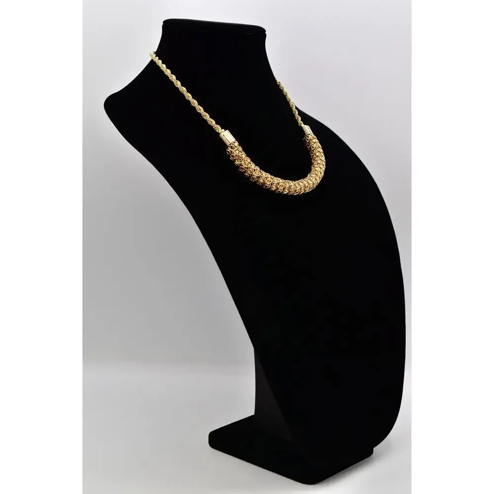 Vintage Gold Mesh Collar Necklace Woven Chain Statement Tubular Chunky 80s BinAU